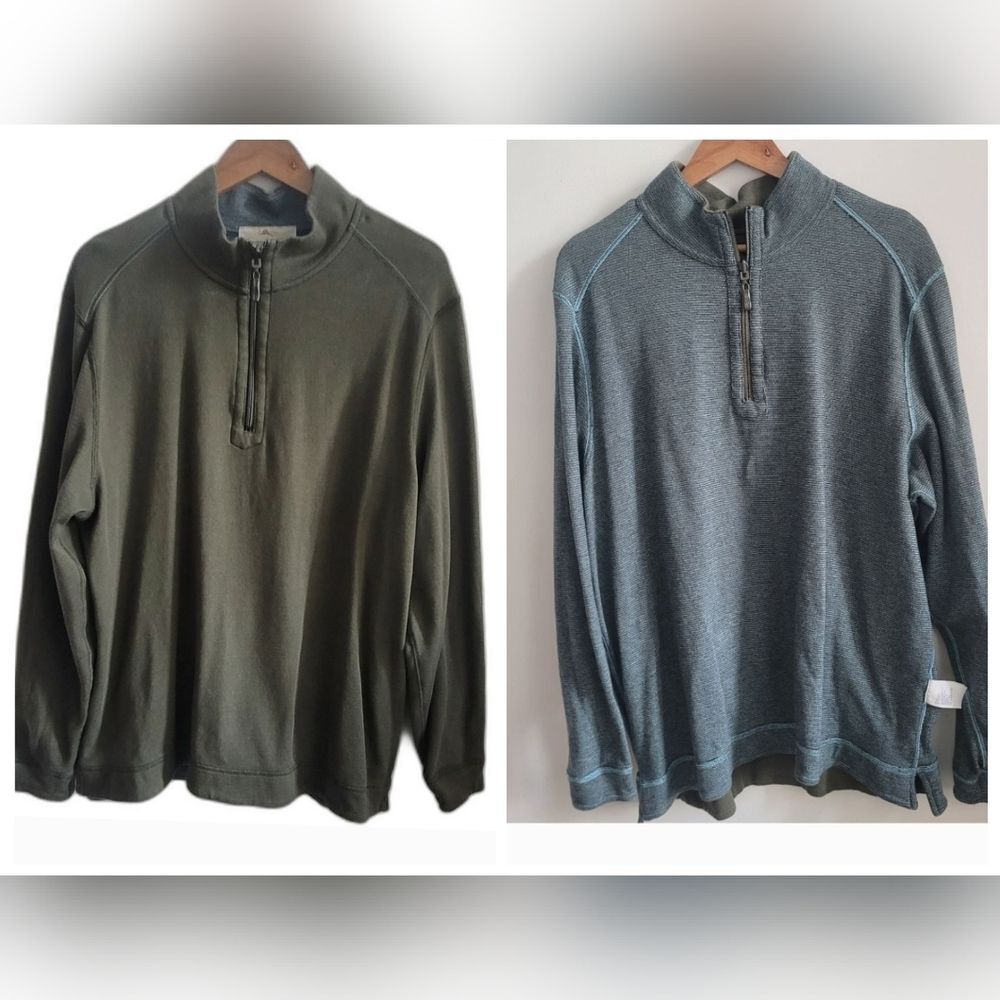Tommy Bahama REVERSIBLE Men’s Size XL Long Sleeve 1/4 Zip Pullover Sweater